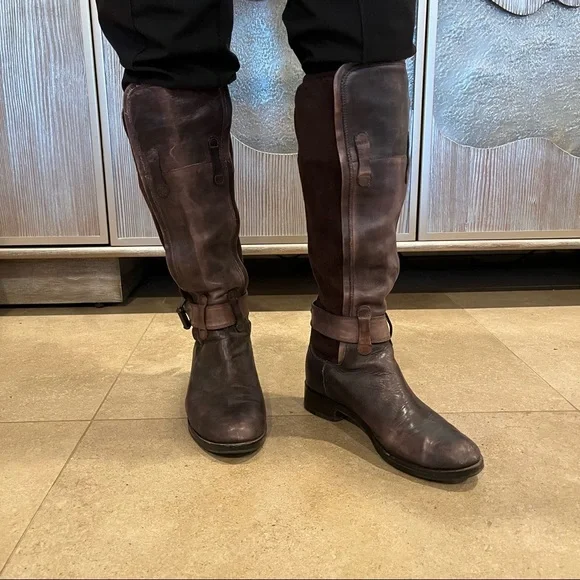 Cole Haan Pull on Knee High Nike Air Leather Boots
